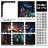 Puzzle 1000 Pièces Puzzle Loup Nébuleuse pour Adultes Puzzles en Carton Décoration dintérieur （Taille 26x38cm）