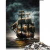 Puzzles pour Adultes 1000 pièces Bateau Pirate Puzzles pour Adultes Puzzles en Carton Jouet Jeu intellectuel （Taille 26x38cm）