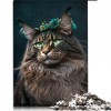 Puzzle 1000 pièces Maine Coon Puzzles pour Adultes Puzzles en Carton Difficiles à compléter mais Amusants et Humoristiques （T