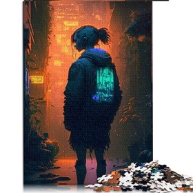 1000 pièces Jeu de Puzzle néon Rue Puzzles pour Adultes Puzzles en Carton décor à la Maison Taille 26x38cm 