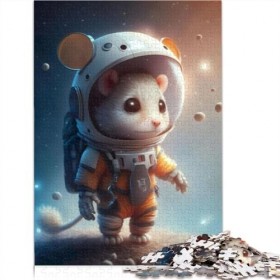 Puzzles pour Adultes 300 pièces Astronaute Space Mouse Puzzles pour Adultes Enfants Puzzles en Bois Adultes Puzzles Cadeaux F