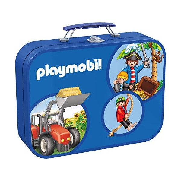 Playmobil CGS_55599 4 Puzzles in a Keepsake Tin, Multicolor