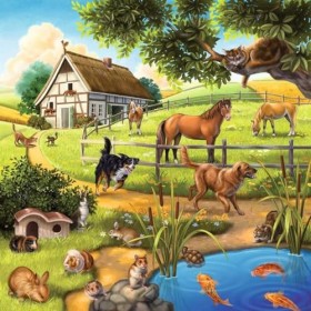 Ravensburger - 09265 - Puzzle Classique - Animaux Sauvages du Zoo / Domestiques - 3X49 Pièces