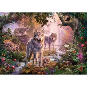 Ravensburger- Wolfsfamilie Im Sommer 15185 – Famille de Loup en été – Puzzle pour Adulte