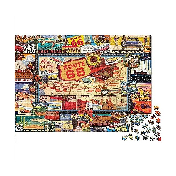 TTbaoz Teens 1000 Piece Jigsaw Puzzle Route 66 Baishan Adultes 1000 Piece Jigsaw Puzzle Artwork Jigsaws Cadeaux de Bricolage 