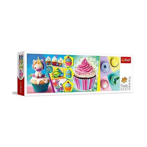 trefl Puzzle Panorama modèle Cupcakes colorés 1000 pièces, 29045, Multicolore