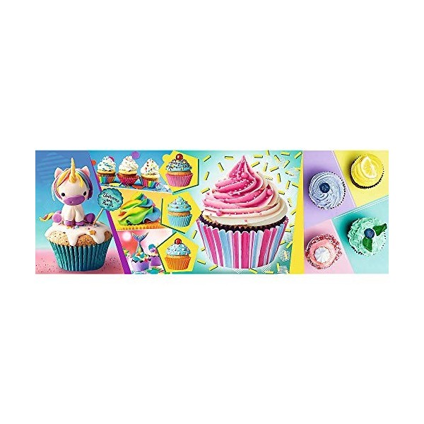 trefl Puzzle Panorama modèle Cupcakes colorés 1000 pièces, 29045, Multicolore