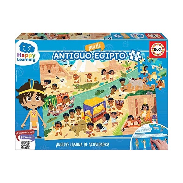 Educa-150 Egypte-Puzzle Happy Learning, 19318, Multicolore