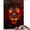 Puzzles pour Adultes Lions de Feu Rouges Puzzle 1000 pièces pour Adultes et Enfants Puzzles en Carton Cadeaux de Noël Taille 