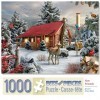 Bits and Pieces 1000 Piece Jigsaw Puzzle pour Adultes New Friends 1000 Pc Winter Cabin Jigsaw par LArtiste Alan Giana