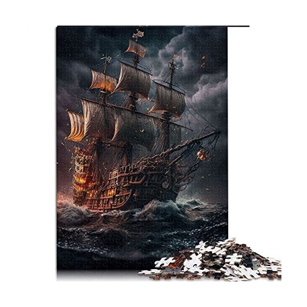 Puzzles 1000 Pièces pour Adultes Bateau Pirate Puzzles pour Adultes Puzzles en Carton Jouet Décoration Murale Taille 26x38cm