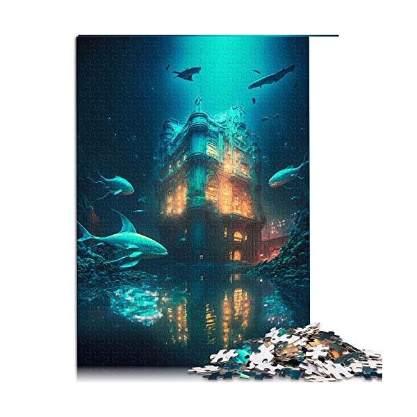 1000 Pièces Puzzles pour Adultes Puzzle Ville sous-Marine pour Adultes Puzzles en Carton Décompression Jouet Éducatif Intelle