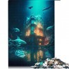 1000 Pièces Puzzles pour Adultes Puzzle Ville sous-Marine pour Adultes Puzzles en Carton Décompression Jouet Éducatif Intelle