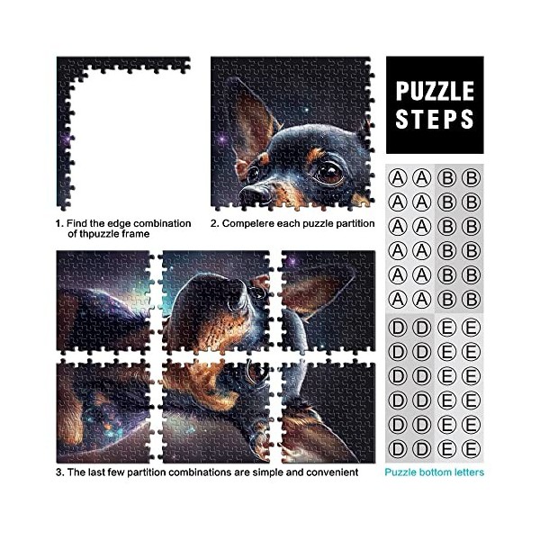 Puzzles pour AdultesPuzzle Chien Chihuahua 1000 Pièces pour Adultes Puzzles en Carton Décoration de la Maison （Taille 26x38cm