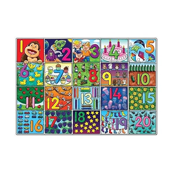 Orchard Toys Big Number Jigsaw Puzzle, 20 Piece 1-20 Educational Puzzle for Kids Ages 3-6, Develops Hand-Eye Coordination