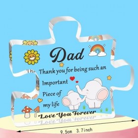 QMVMV Puzzle en acrylique pour papa de la part de son fils, fille, cadeau danniversaire, de Noël, de Thanksgiving pour papa