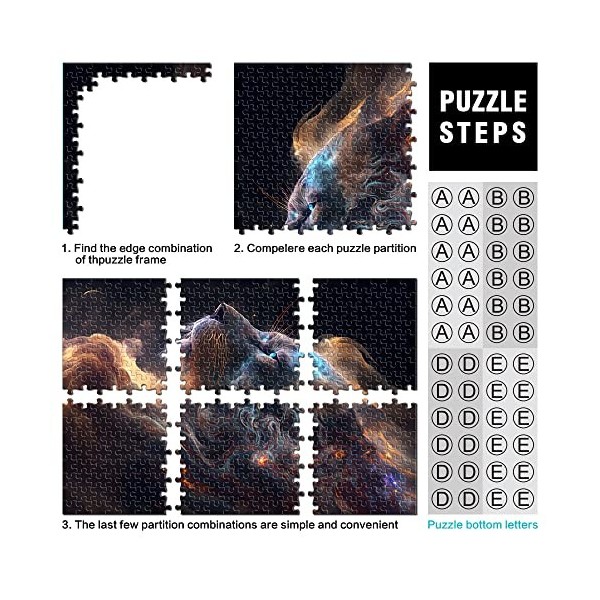 Puzzles pour Adultes 1000 pièces Lion Galaxy Puzzles pour Adultes Puzzle Puzzles en Carton Jouet décoration Murale Taille 26