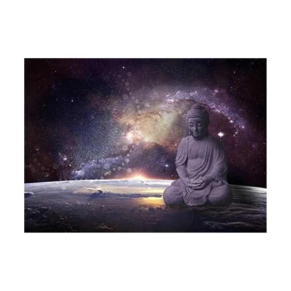 Puzzle 500 Pièces Puzzle Éducatif Jeu Familial Statue de Bouddha et Planète Cadeau pour Adultes et Enfants-52x38cm 20.47x41.9
