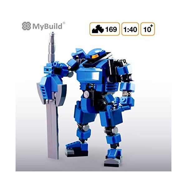 MyBuild Mecha Frame Ensemble de construction de robot bleu Blocs de construction de jouets