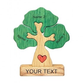 Cadeau personnalisé pour la famille Arbre en bois Puzzle familial Texte dart personnalisé avec nom de famille Puzzle en form