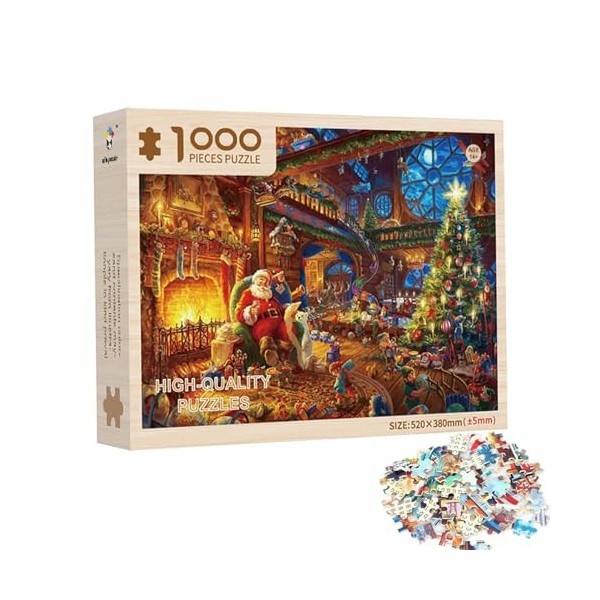 Puzzle de 1000 pièces pour adultes - Scène chaleureuse de mariage de Noël Grand | Décorations mignonnes pour la maison, jouet