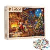 Puzzle de 1000 pièces pour adultes - Scène chaleureuse de mariage de Noël Grand | Décorations mignonnes pour la maison, jouet