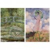Educa - Claude Monet - Nenuar Pond + Femme avec Parapluie | 2 Puzzles de 1000 pièces chacune avec Les Meilleures œuvres de Mo