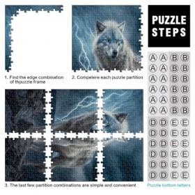 Puzzle Adulte Loup Puzzle 1000 pièces pour Adultes et Enfants à partir de 12 Ans Puzzles en Carton Excellent Cadeau de Noël T