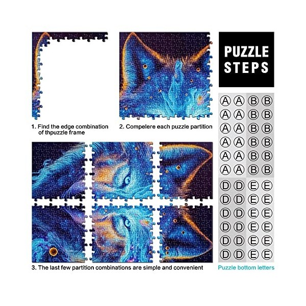 pour Adultes 1000 Pièces Puzzle Loup Puzzle pour Adultes Puzzles en Carton Jouets Éducatifs Taille 26x38cm 