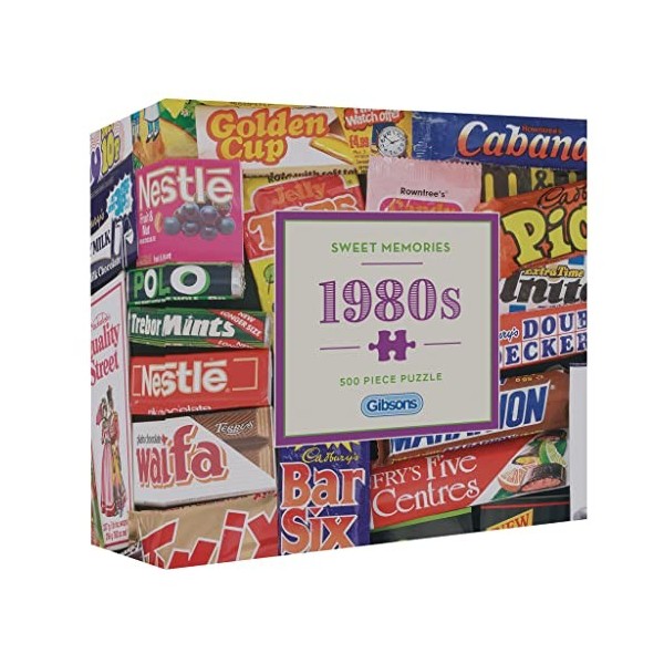 Puzzle de 500 pièces Sweet Memories of the 1980 avec coffret cadeau pour adultes,Puzzle rétro,Robert Opie,Puzzle durable pour