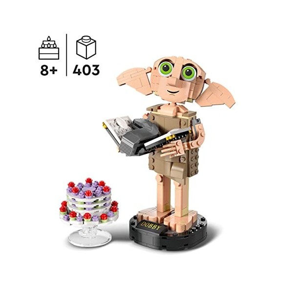 LEGO 76421 Harry Potter Dobby l’Elfe de Maison, Jouet de Figurine et Accessoire de Décoration, Collection de Personnages, Cad