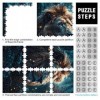 Puzzle pour Adultes et Enfants Lions dans Les forêts Magiques Puzzles 1000 pièces pour Adultes pour Adultes et familles Puzzl