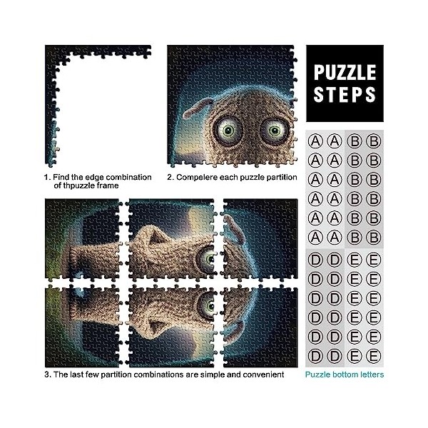 Puzzle Monstre Mignon 1000 pièces Puzzle pour Adultes et Enfants à partir de 12 Ans Puzzles en Carton Difficiles Taille : 26 