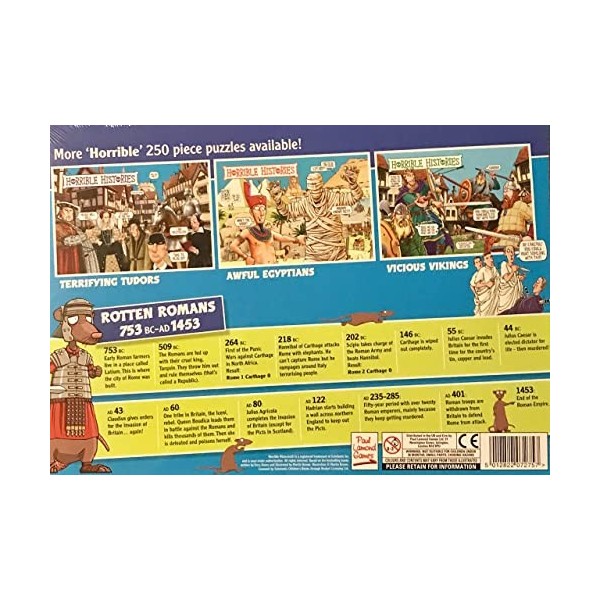 Horrible Histories PLG 7275 Rotten Romans 250 Piece Puzzle from Paul Lamond Games, Blue