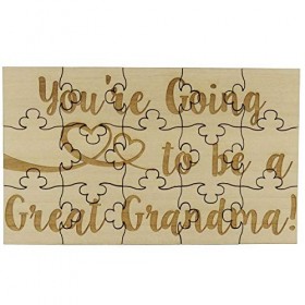 Puzzle 15 pièces « Youre Going to Be a Great Grandma » en bois de tilleul, annonce surprise de grossesse