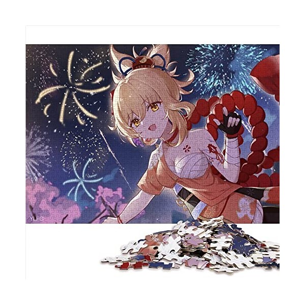 Puzzle 1000 pièces Genshin Impact Yun Jin Puzzles Puzzles en Carton Décoration de la Maison （Taille 26x38cm）