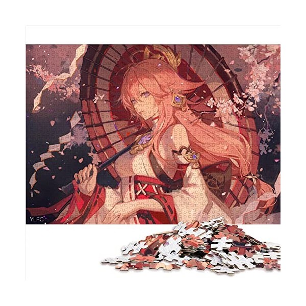 Puzzle 1000 pièces Genshin Impact Yun Jin Puzzles Puzzles en Carton Décoration de la Maison （Taille 26x38cm）