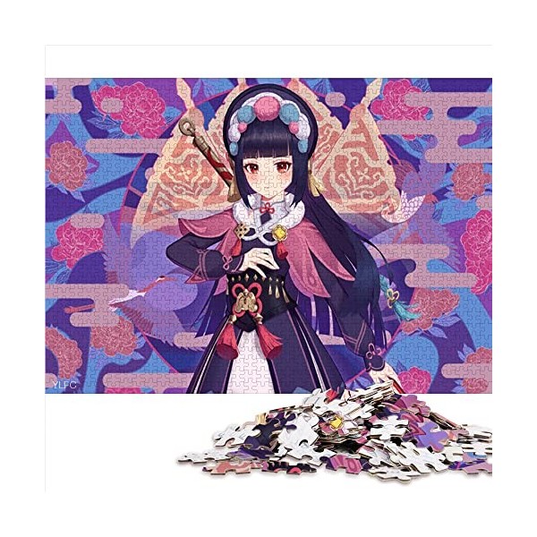 Puzzle 1000 pièces Genshin Impact Yun Jin Puzzles Puzzles en Carton Décoration de la Maison （Taille 26x38cm）