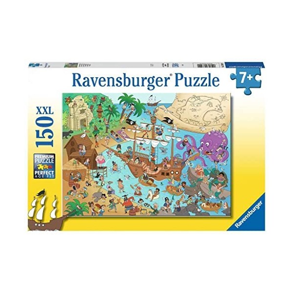 Ravensburger- Elefant,Tiger enfants-13349-La Baie des Pirates-Puzzle de 150 pièces pour Enfants à partir de 7 Ans, 13349