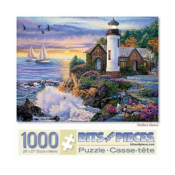 Bits and Pieces - Puzzle de 1000 pièces pour adultes – Laube parfaite – 1000 pièces en forme de phare de locéan par lartis