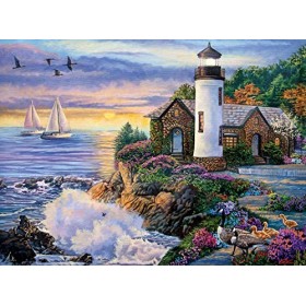 Bits and Pieces - Puzzle de 1000 pièces pour adultes – Laube parfaite – 1000 pièces en forme de phare de locéan par lartis