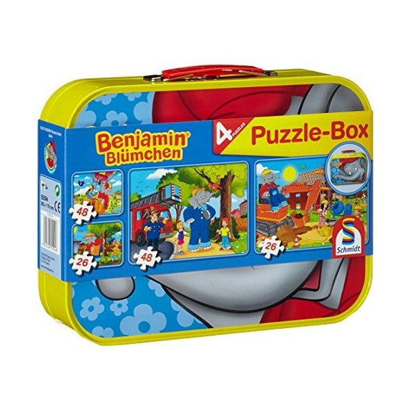 Schmidt - 55594 - Puzzle - Benjamin LElephant - Coffret de Puzzles 2X26 - 2X48 Pièces
