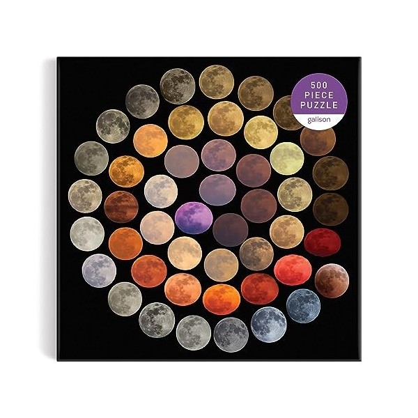 Galison 9780735374942 Colours of The Moon Jigsaw Puzzle, Multicoloured, 500 Pieces