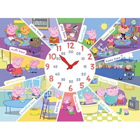 Ravensburger Peppa Pig Tell The Time 60 Piece Clock Jigsaw Puzzle for Kids Age 4 Years Up - Moveable Hands