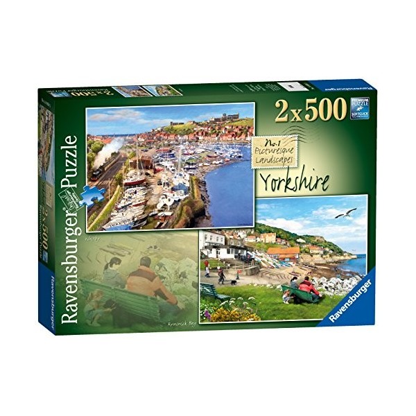 Ravensburger Picturesque Landscapes No.1 Yorkshire Whitby & Runswick Bay 2X 500 Piece Jigsaw Puzzles for Adults 10 Years Up