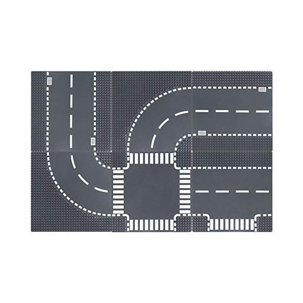 Plaques de construction pour routes, villes, plaques de route, compatibles avec toutes les marques courantes, 25.5 x 25.5 cm,