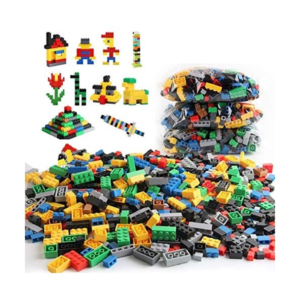 Sipobuy DIY Construction Building Briques Créatives 1000pcs Blocs Ensemble, Compatible avec Toutes Les Marques Principales, F