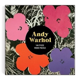 Galison 9780735373143 Andy Warhol Flowers Wooden Jigsaw Puzzle, Multicoloured, 144 Pieces