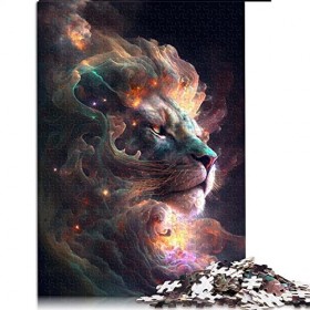 Puzzles pour Adultes 1000 pièces Puzzles Lion Galaxy Puzzles pour Enfants Puzzles en Carton Jeu éducatif （Taille 26x38cm）