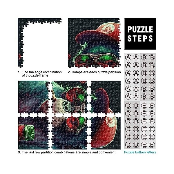 Puzzles pour Adultes Marijuana Singe Puzzle 1000 pièces pour Adultes et Enfants Puzzles en Carton Excellent Cadeau pour Adult